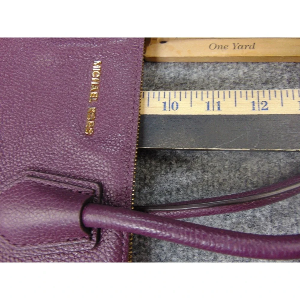 Michael‎ Kors Mercer Purple Pebbled Leather Large Tote Handbag Satchel FLAW